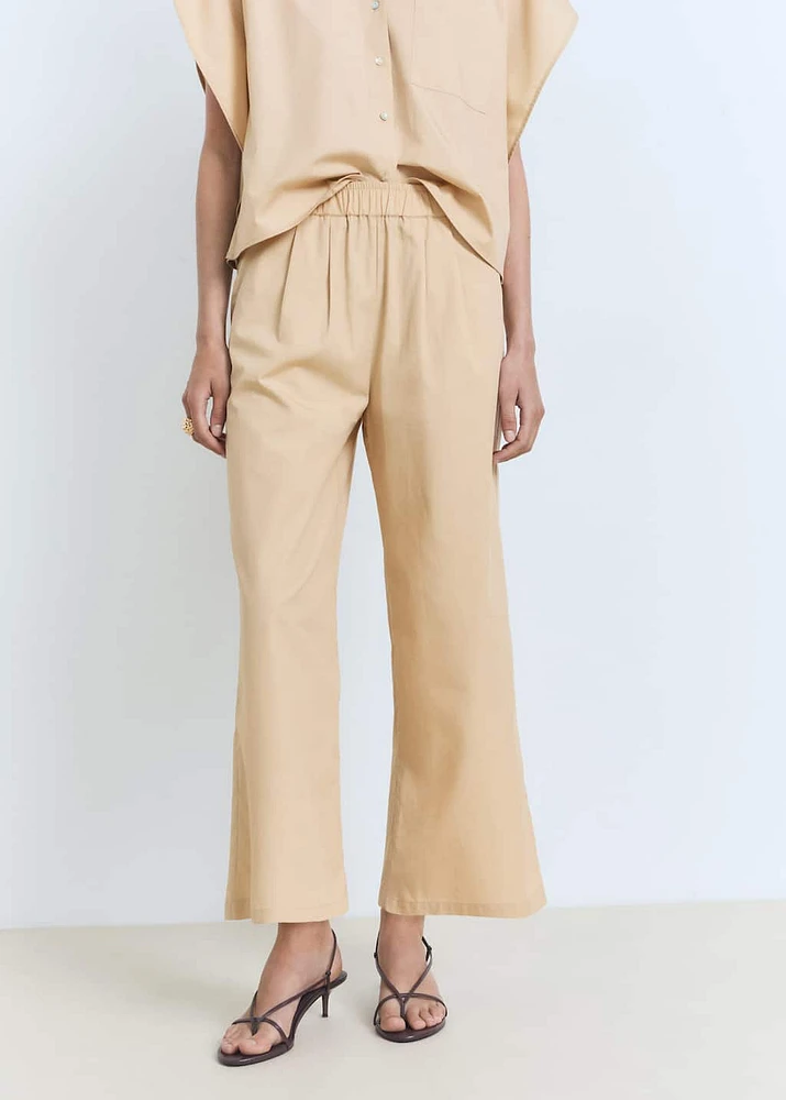 Straight-cut crop pants