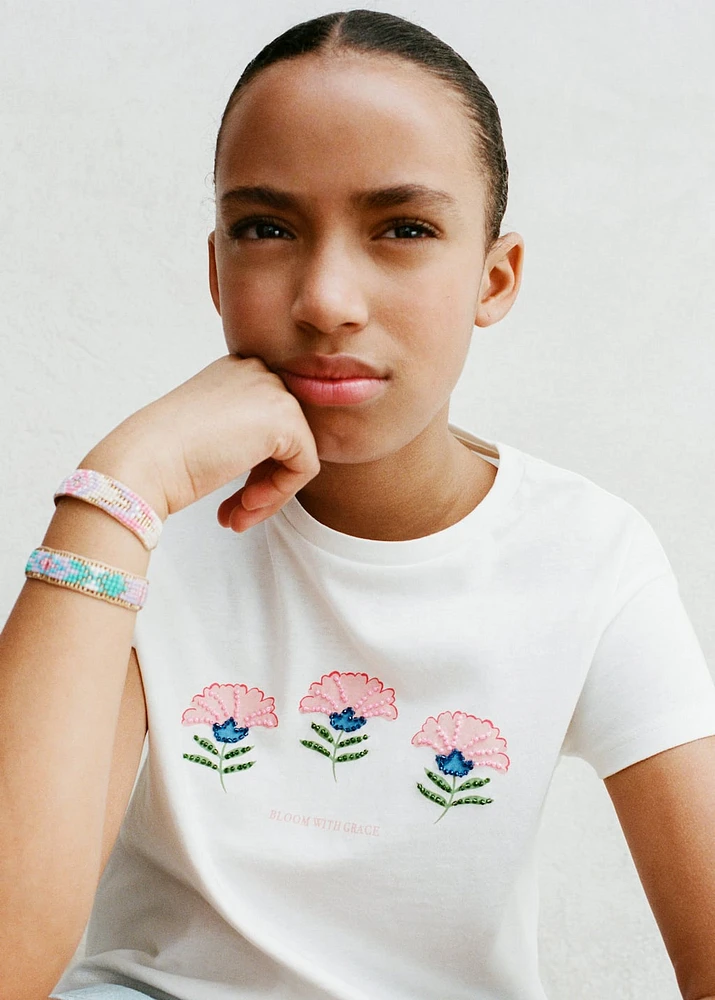 Bead printed T-shirt