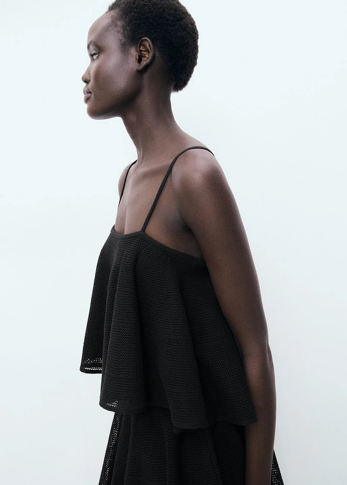 Ruffle knit dress