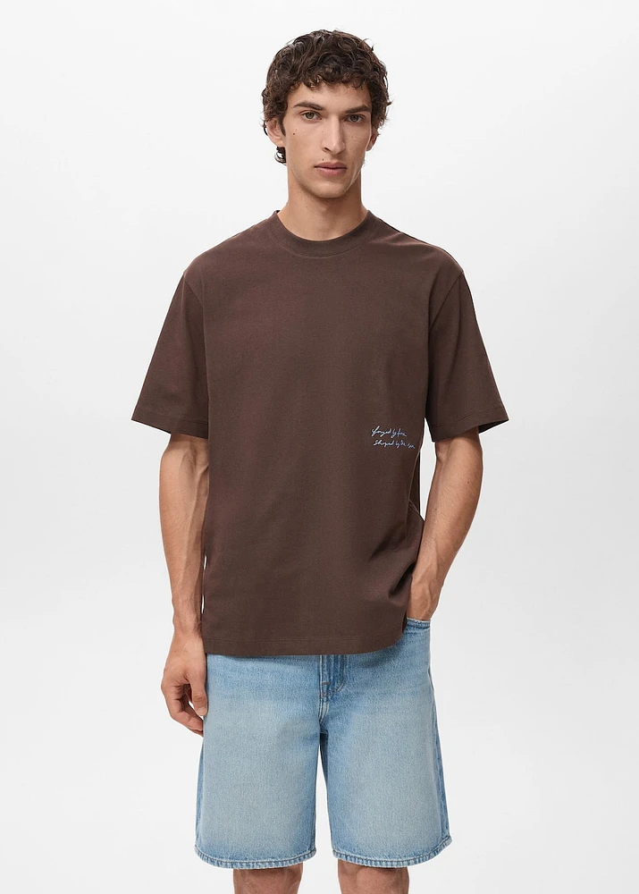 T-shirt with printed patch