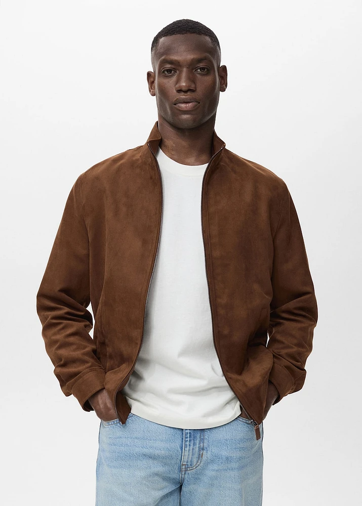 Suede leather-effect jacket