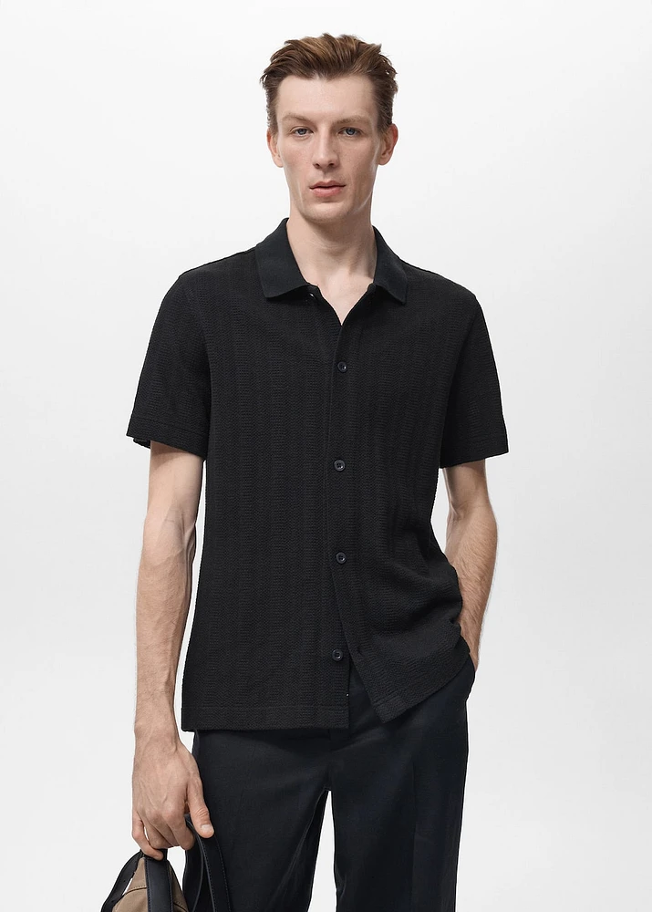 Structured knitted shirt