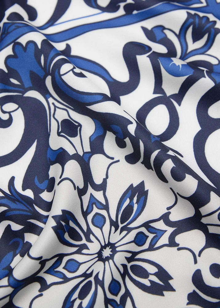 Tile-print scarf