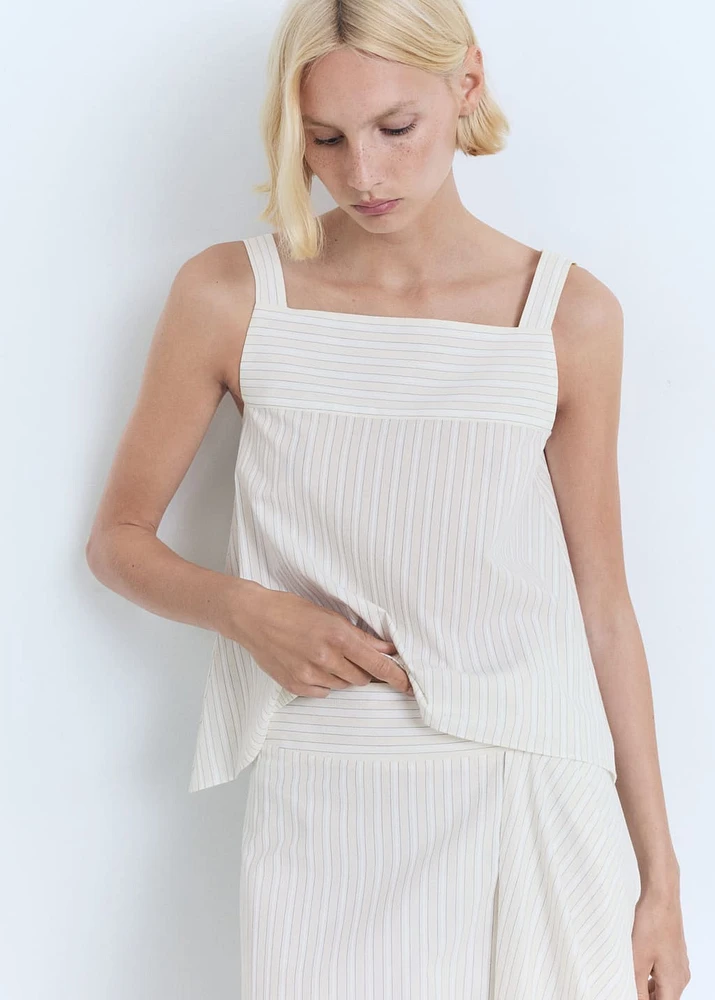 Striped strapless top