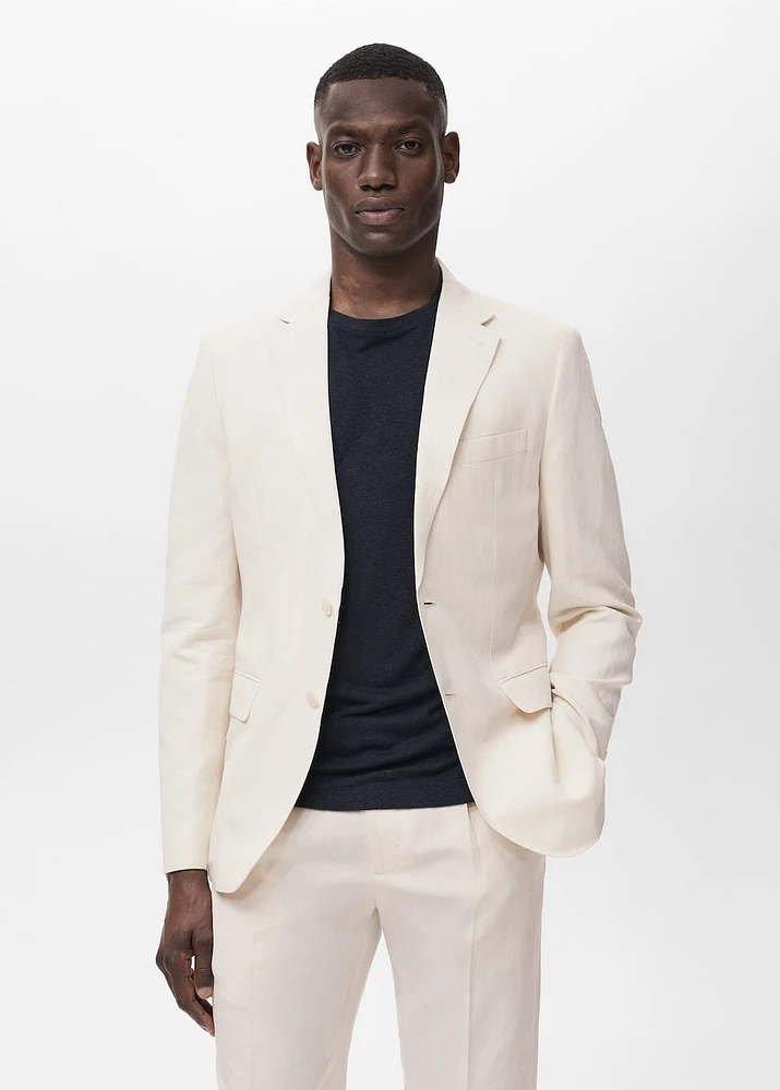 Slim-fit suit blazer made from a linen-lyocell blend