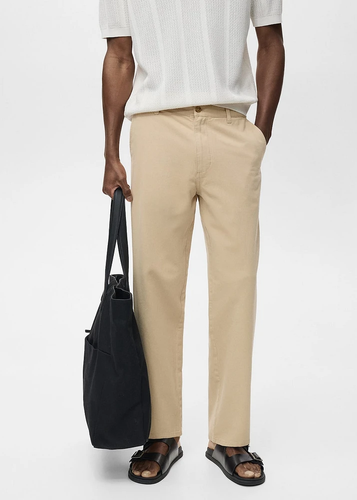 Regular-fit jeans made from a cotton-linen blend