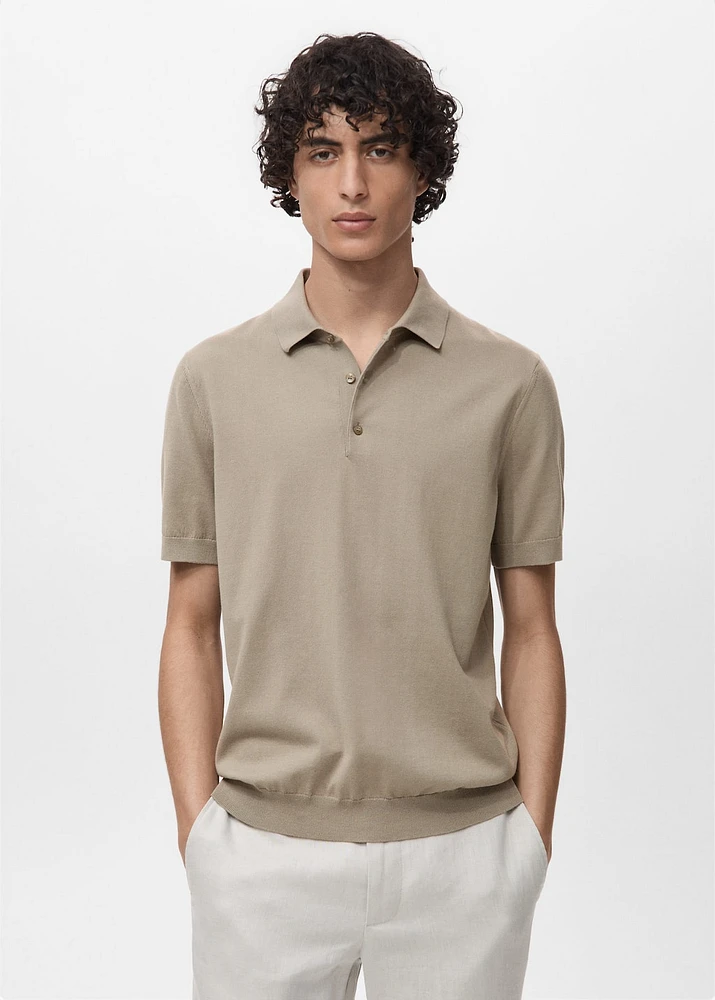 100% cotton fine-knit polo shirt