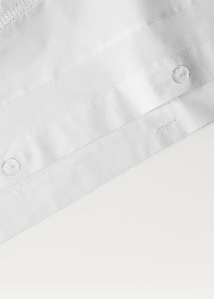 Cotton percale duvet cover with hemstitch for 90 cm bed