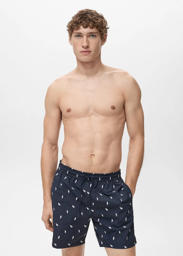 Seashell print swimsuit
