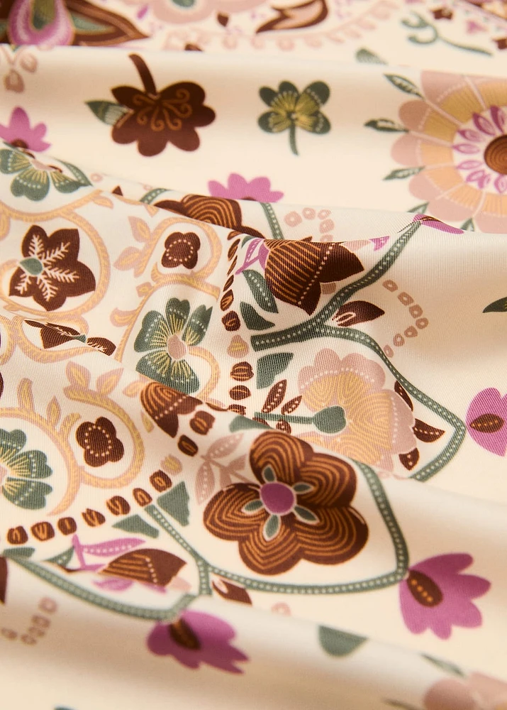 Floral satin scarf