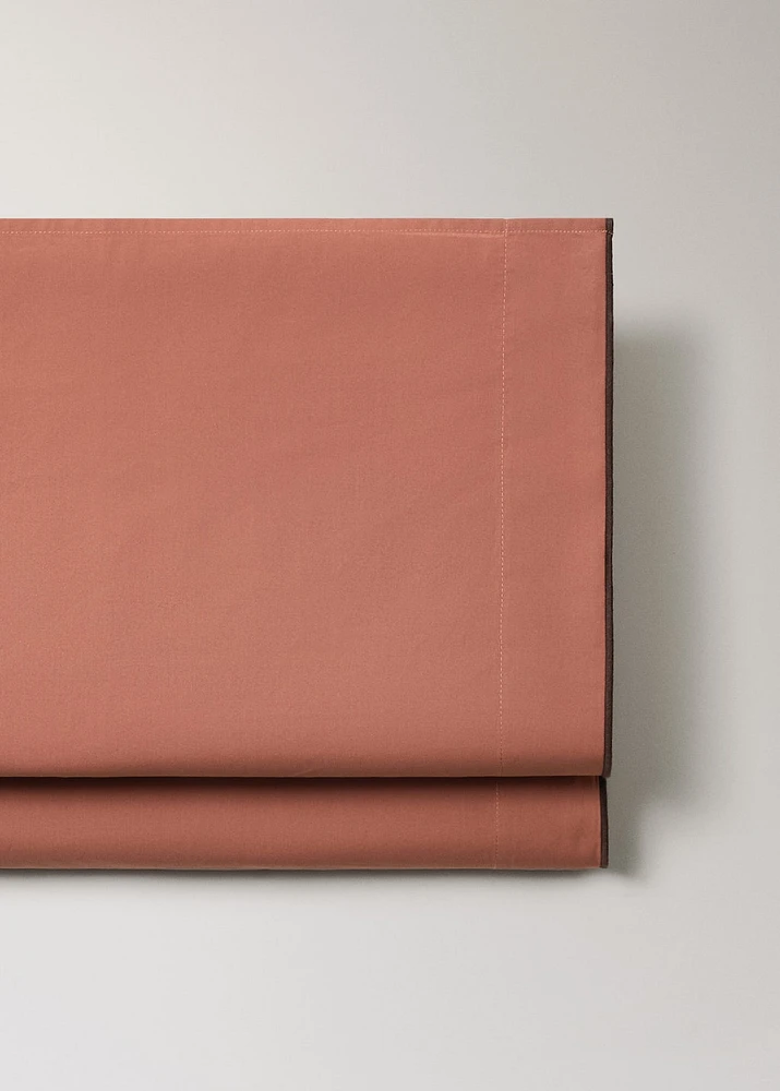 200-thread count percale cotton top sheet with contrasting overlock for 135/140 cm bed
