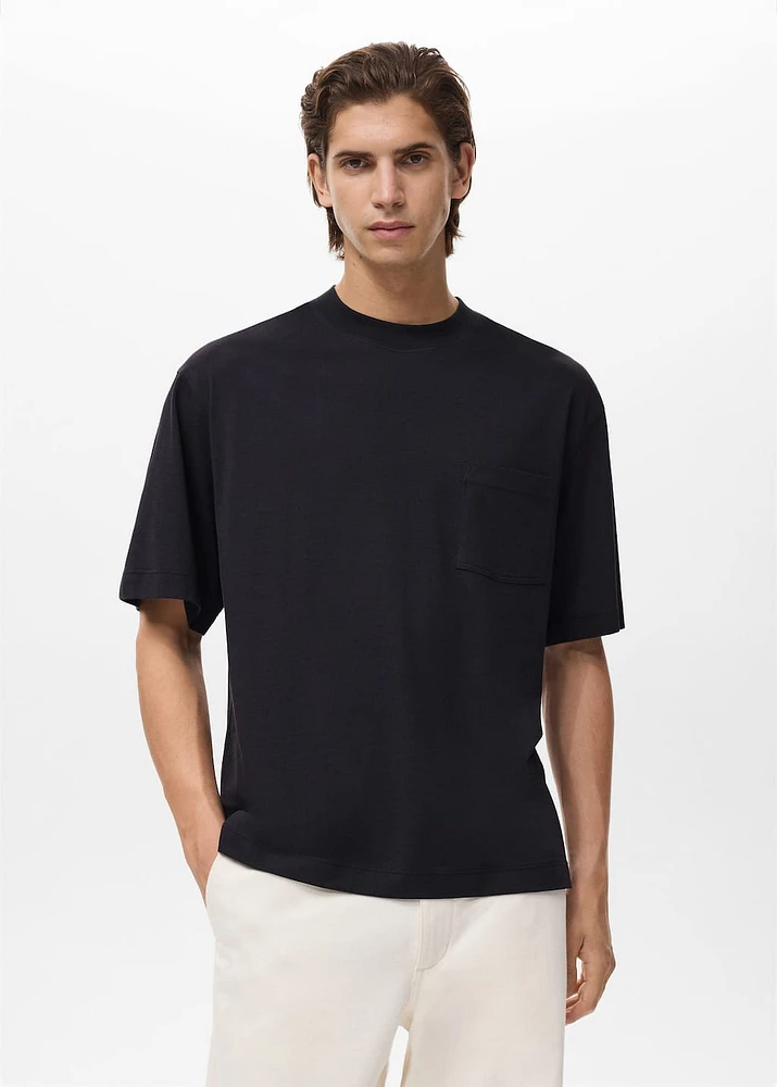 T-shirt 100% cotton boxy fit pocket