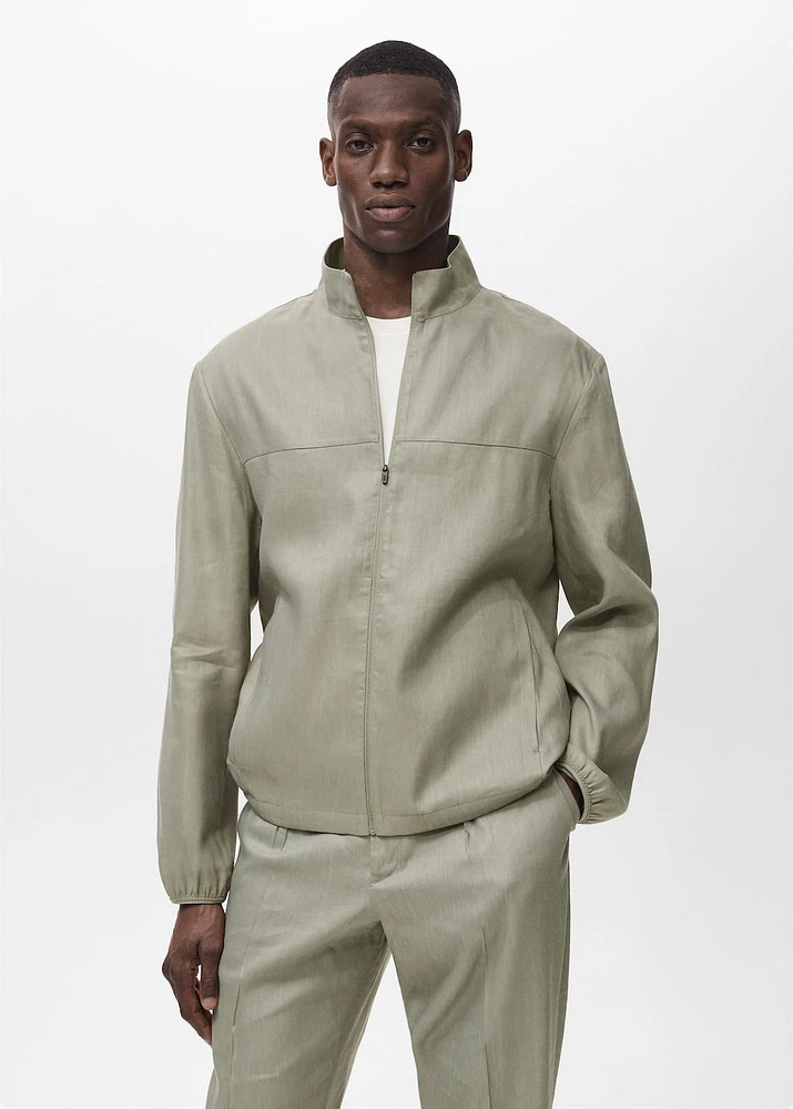 Zipper linen jacket