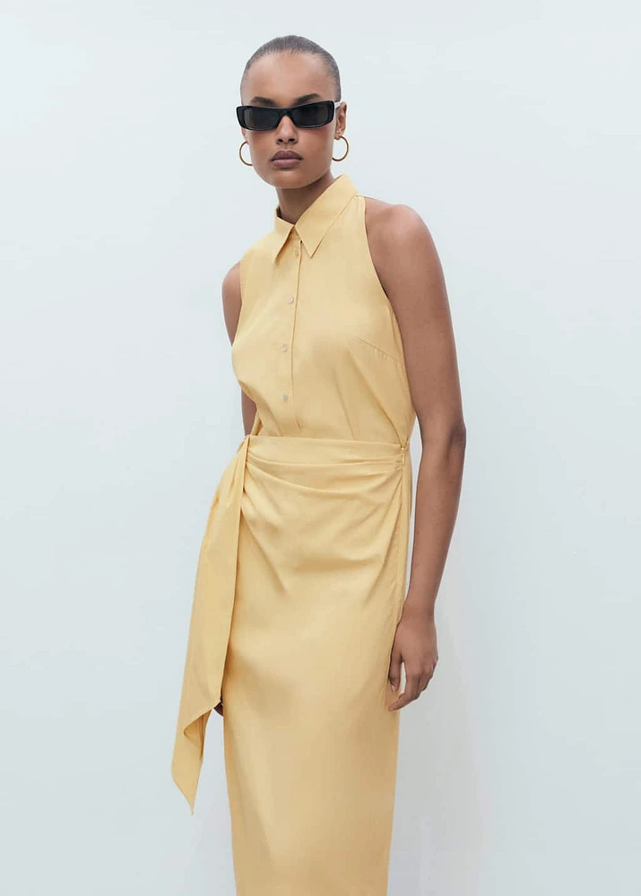 Knotted shirt dress