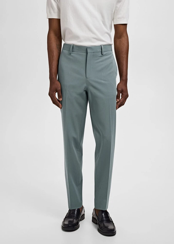 Stretch fabric super slim-fit suit trousers