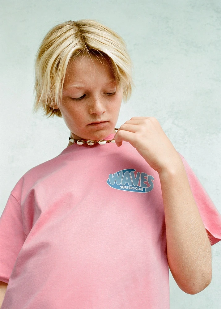 Printed cotton-blend T-shirt