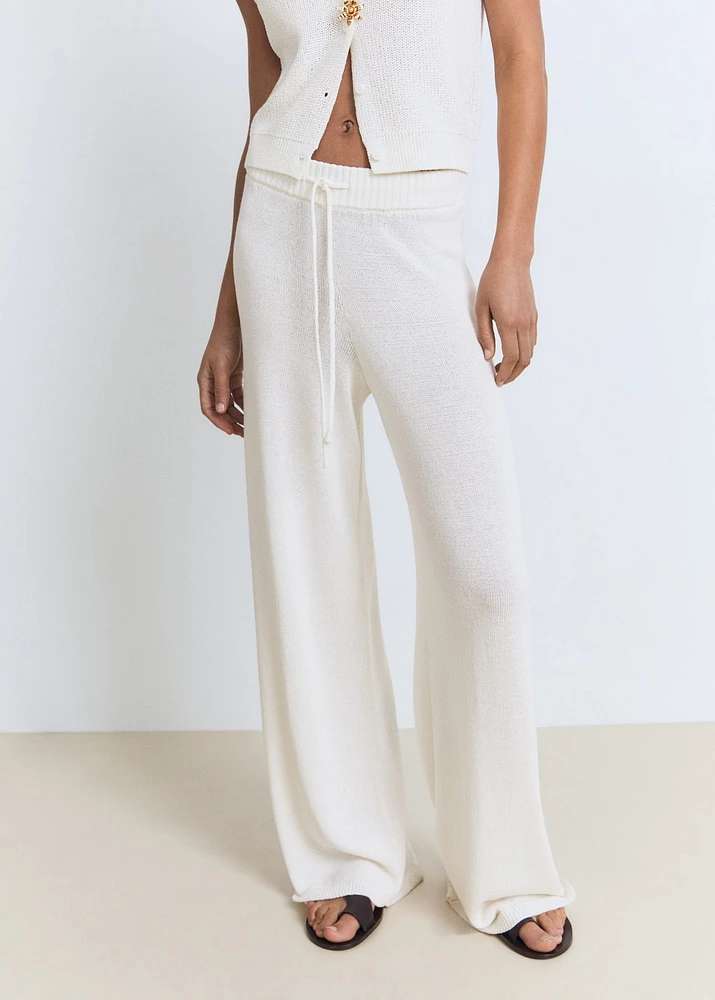 Openwork knitted trousers