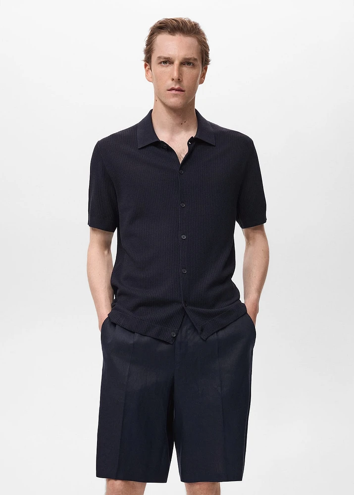 Rib-knit shirt