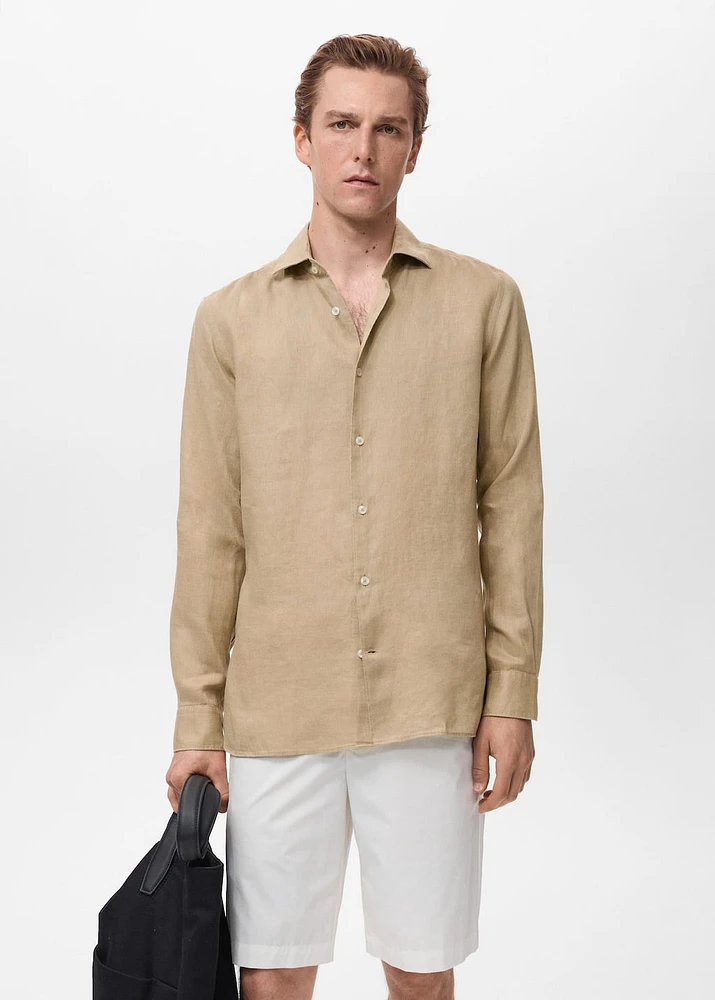 100% linen regular-fit shirt
