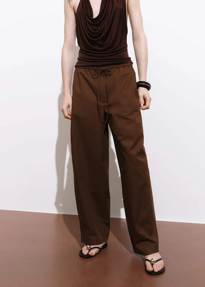 Paperbag pants with bow