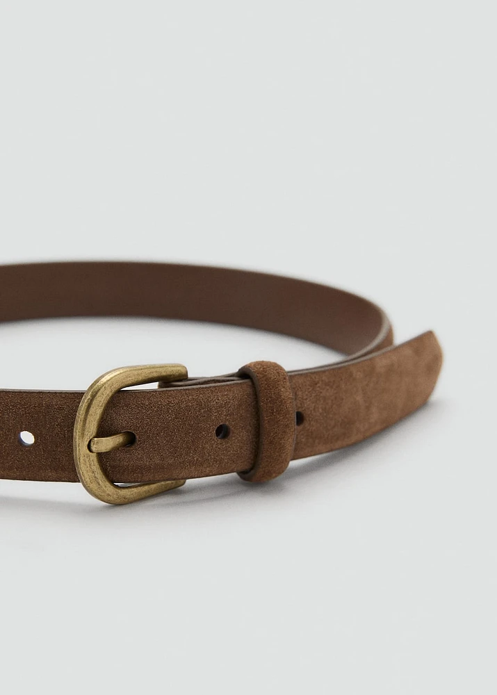 Suede leather belt
