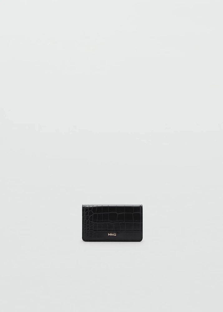 Coco leather effect wallet