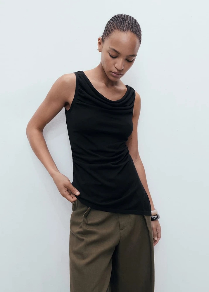 Draped knitted top