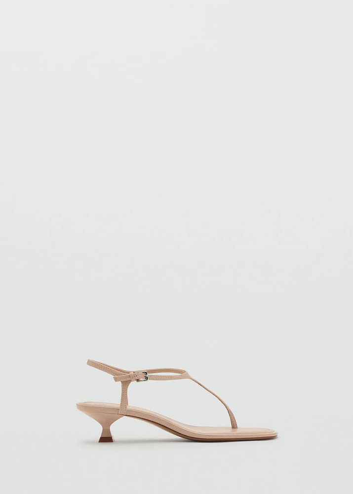 Kitten heel sandals with straps