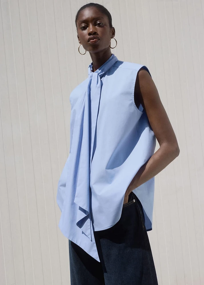 Tie-neck blouse