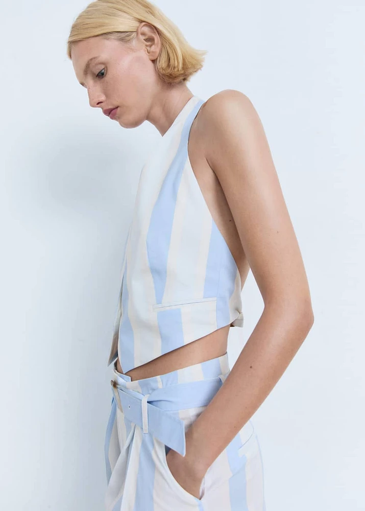 Striped halter vest