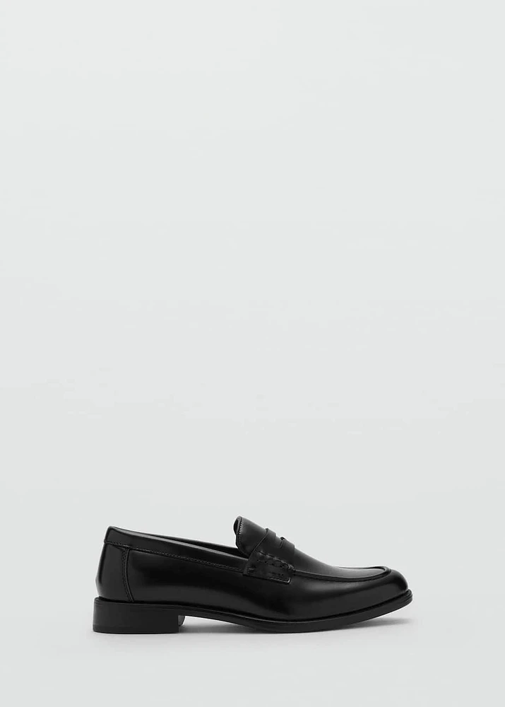 Nappa leather-effect moccasins