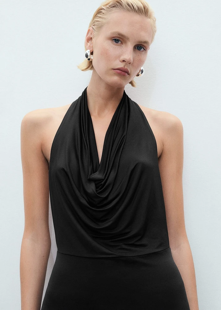 Draped open-back dress