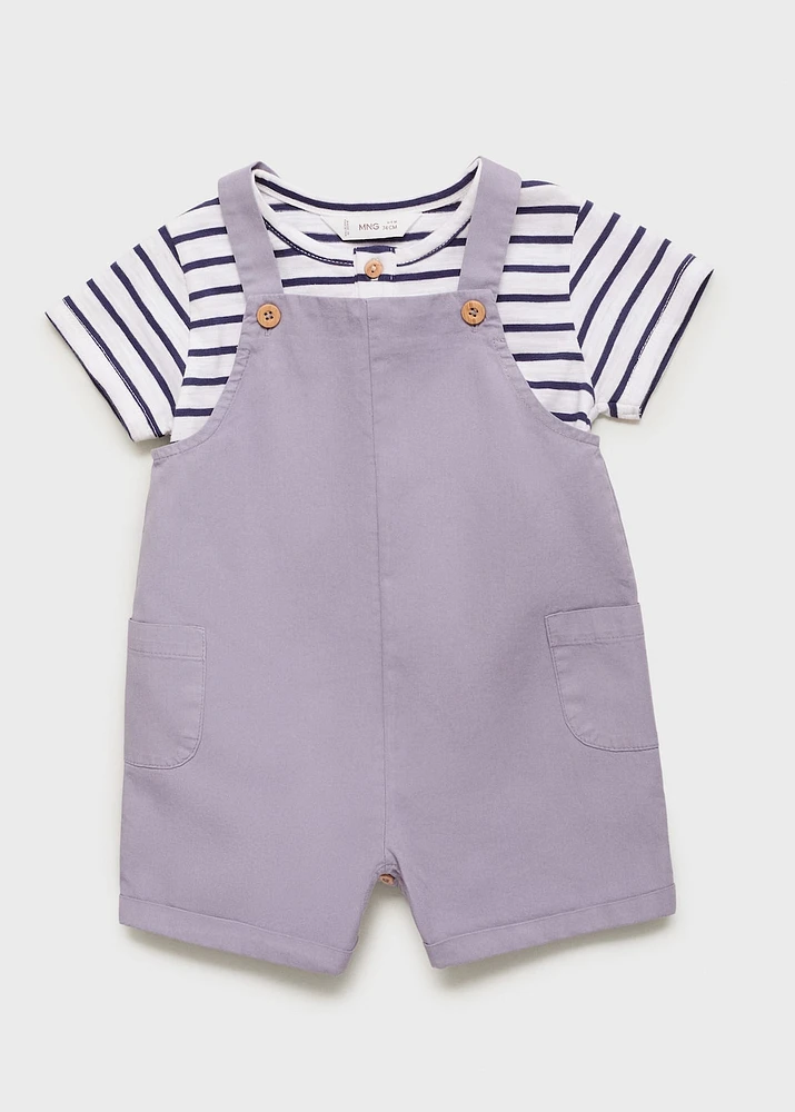 Short denim dungarees