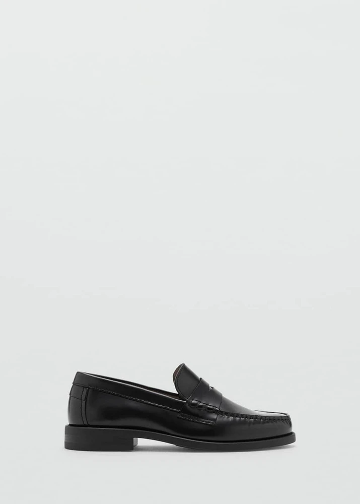 Aged-leather loafers