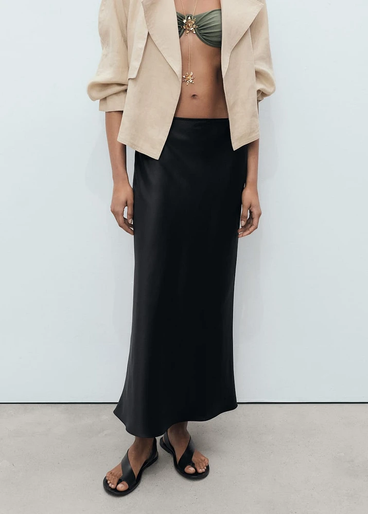 Satin long skirt