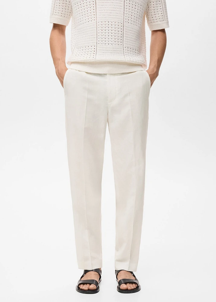 Straight-leg pants a linen and lyocell blend