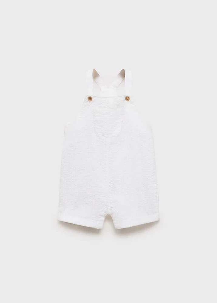 Textured cotton dungarees