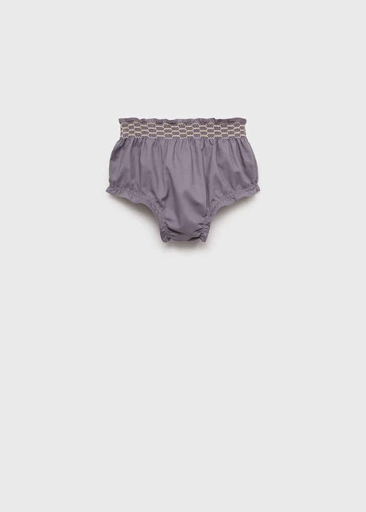 Embroidered cotton shorts