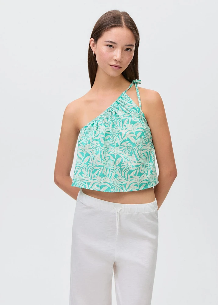 Asymmetric printed top