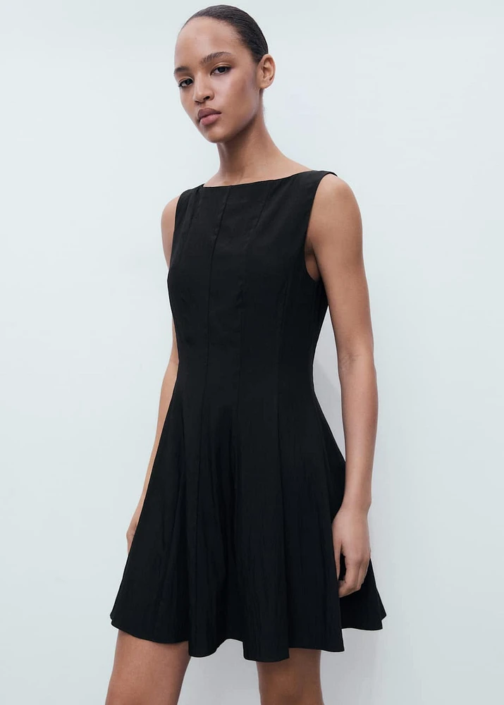 Pleated short dress