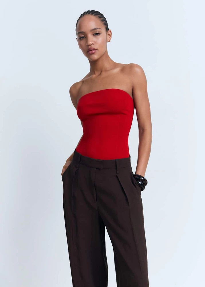Strapless fitted top