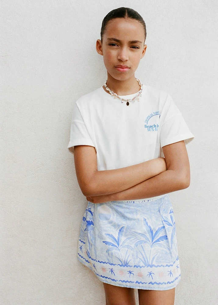 Palm tree print skirt