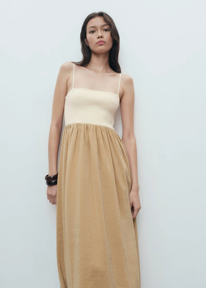 Combined knitted balloon dress