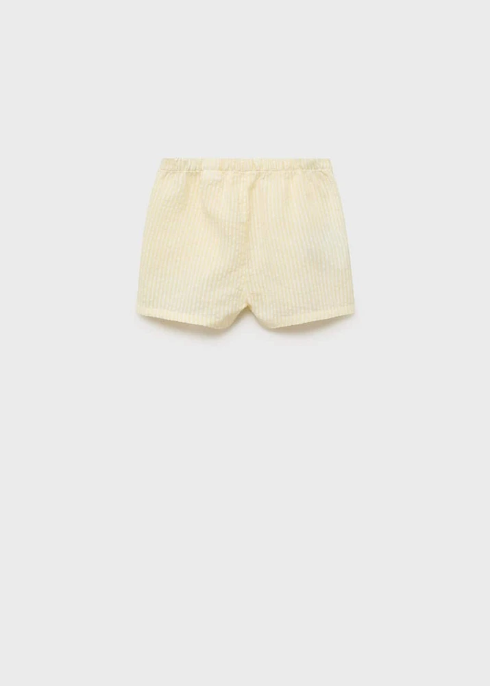 Striped textured shorts