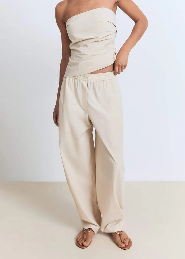 Cotton paperbag pants