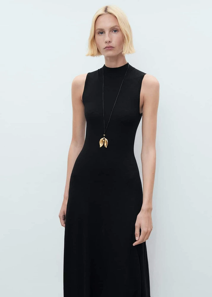 Fine-knit flared dress
