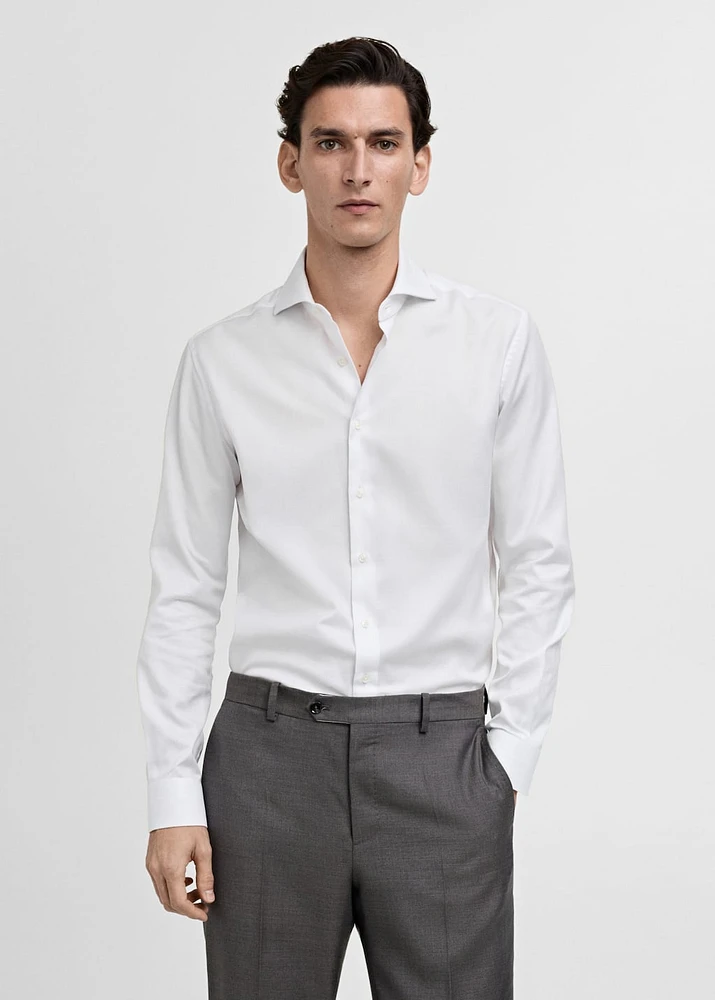 Slim-fit cotton suit shirt