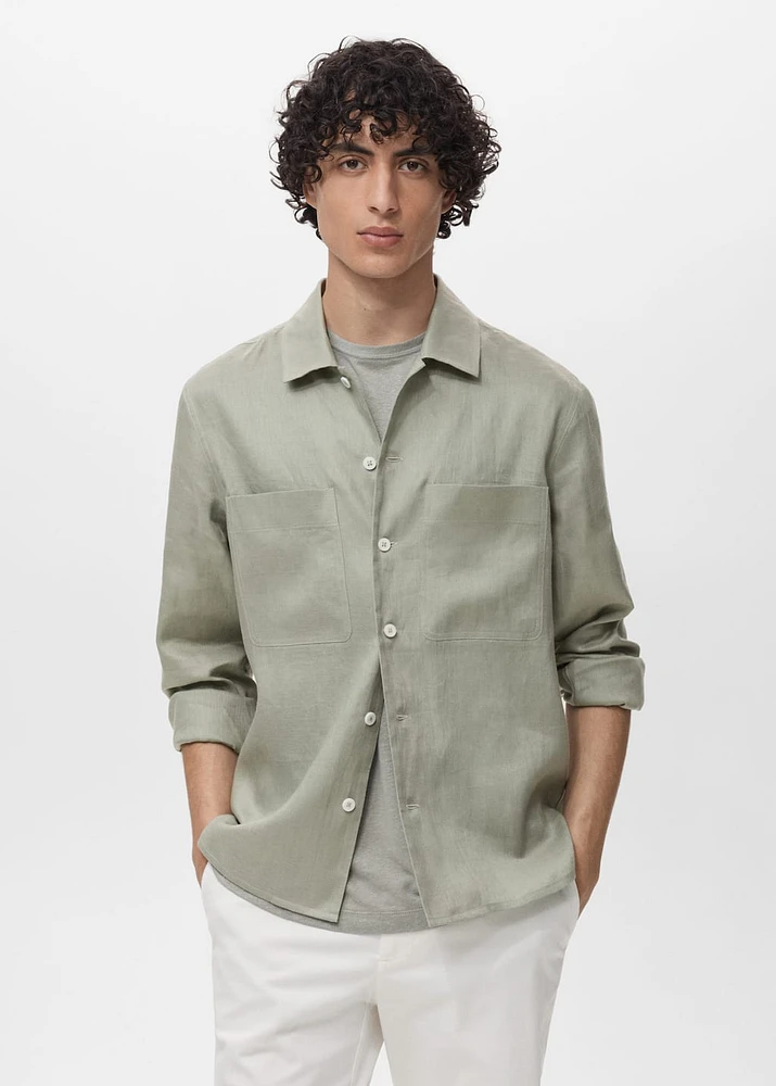 100% linen lightweight overshirt
