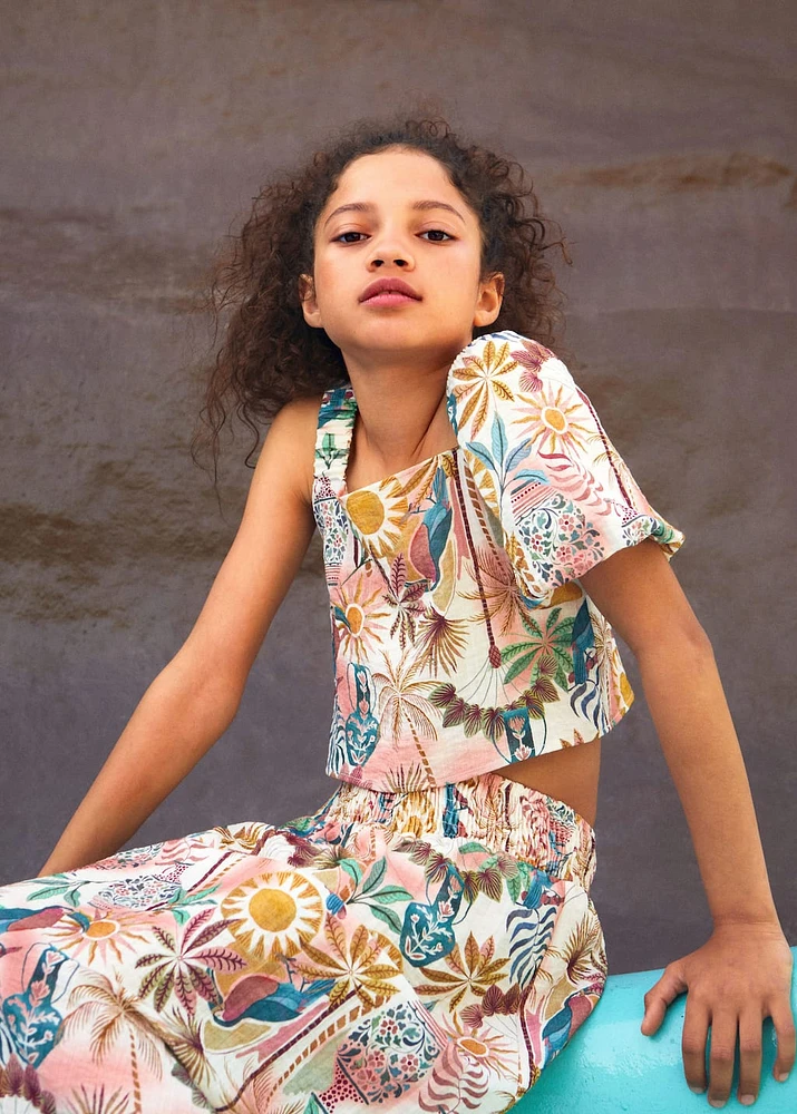 Printed long skirt
