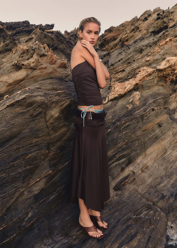 Draped midi skirt